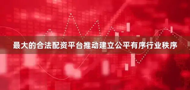 最大的合法配资平台推动建立公平有序行业秩序