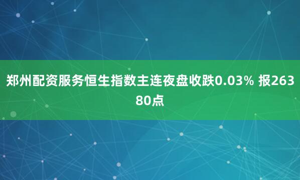 郑州配资服务恒生指数主连夜盘收跌0.03% 报26380点